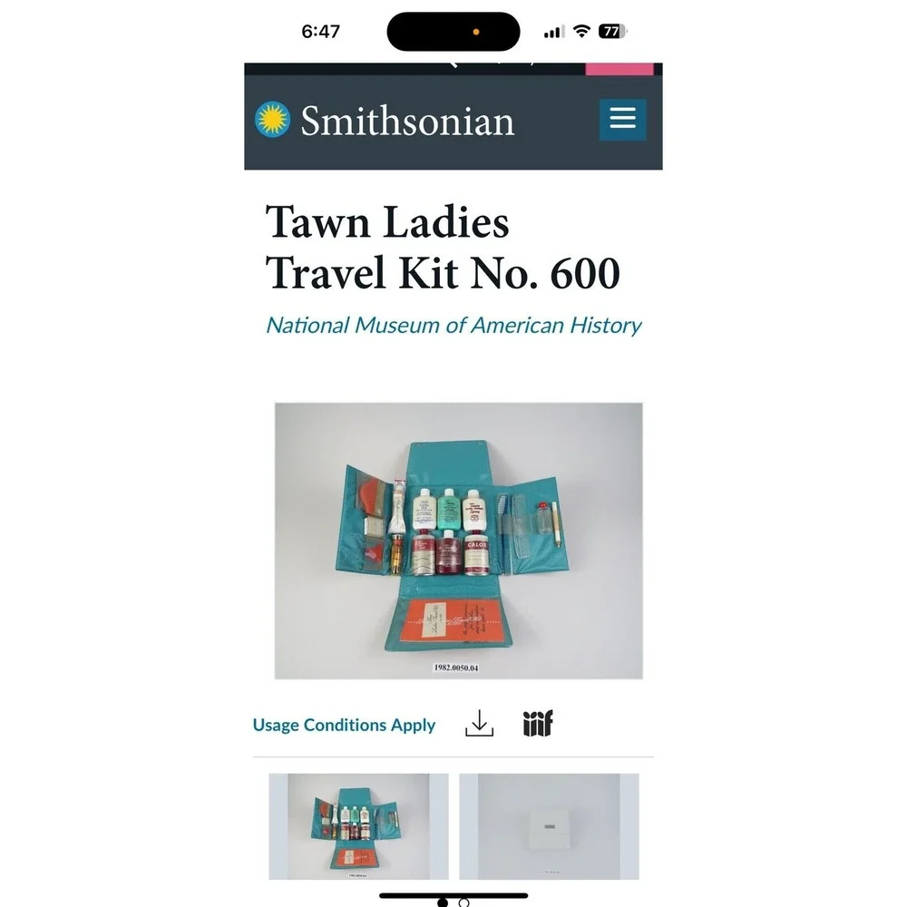 Tawn ladies travel kit‎ No. 600 new old stock Featured In The Smithsonian Museum